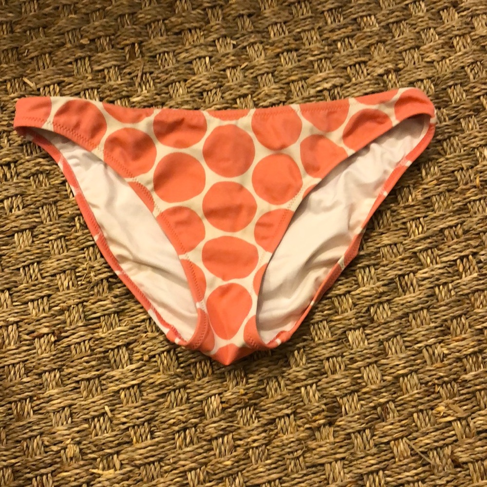 Pink coral polka dot bikini bottom